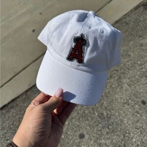 White Angels hat with rhinestones on the logo